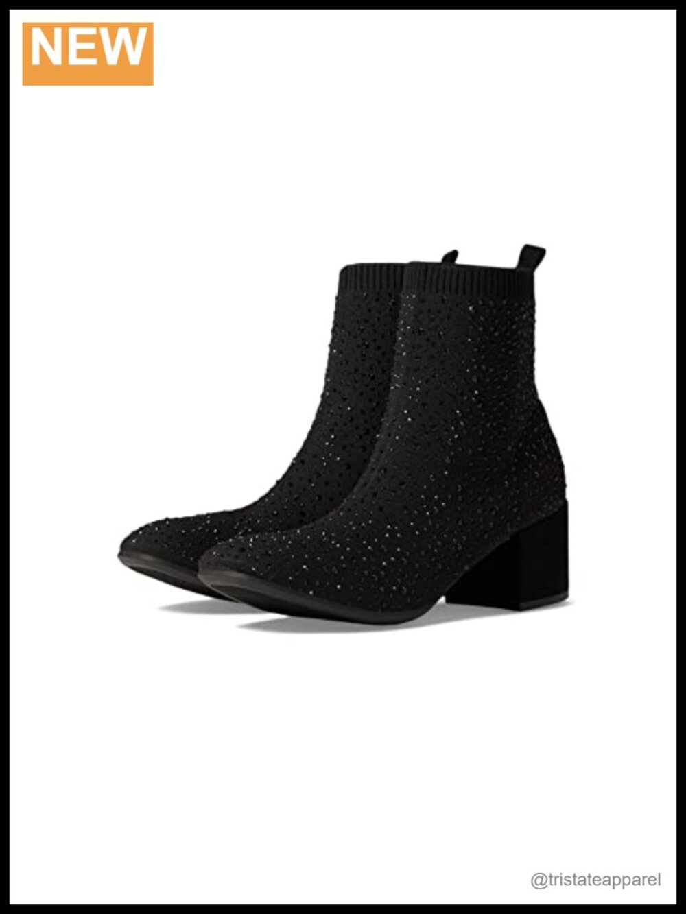 Mid-Calf Stretch Fabric Boots with Block Heel
